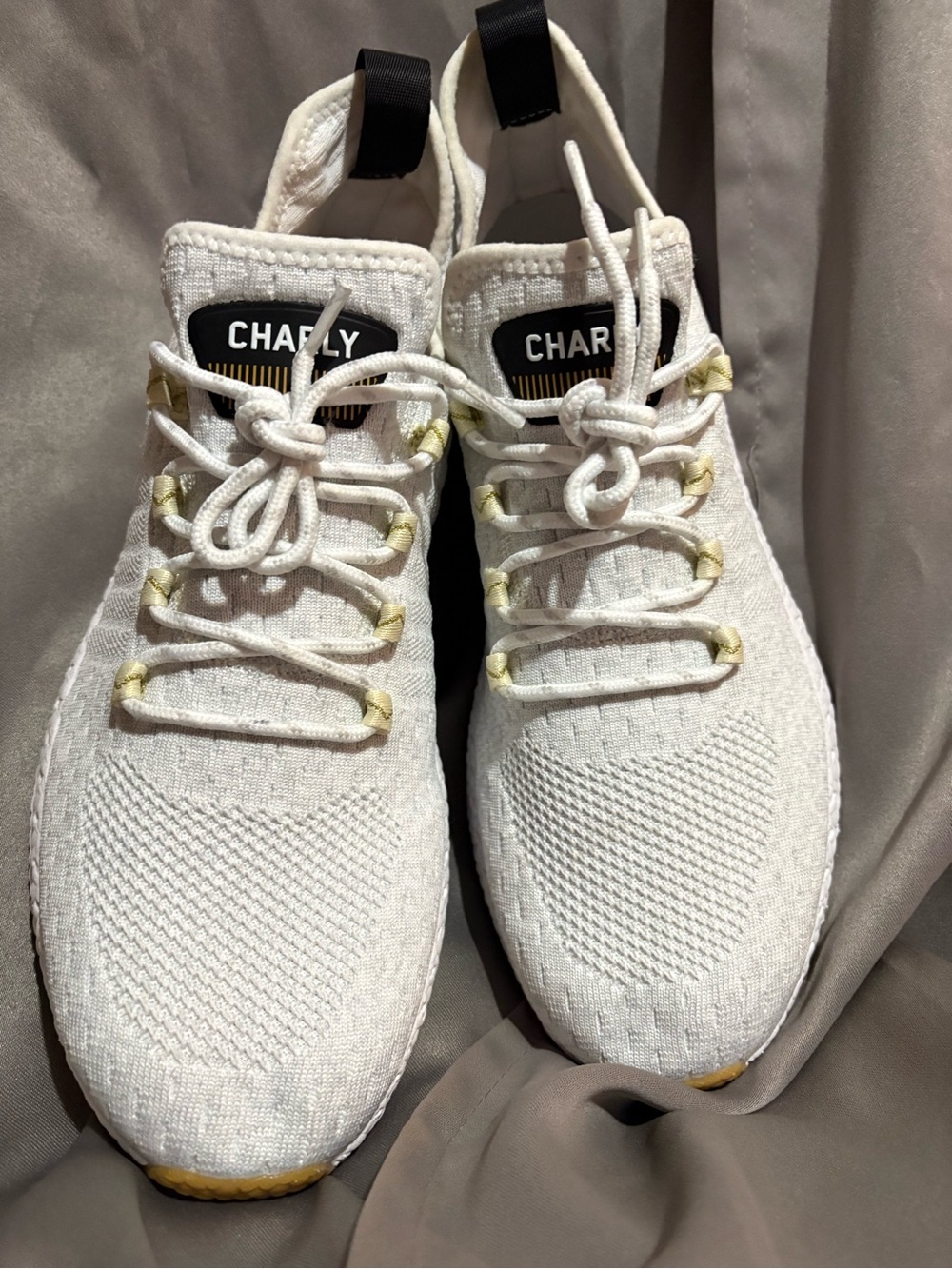 Charly Men’s Athletic Knit Sneakers in Off-White